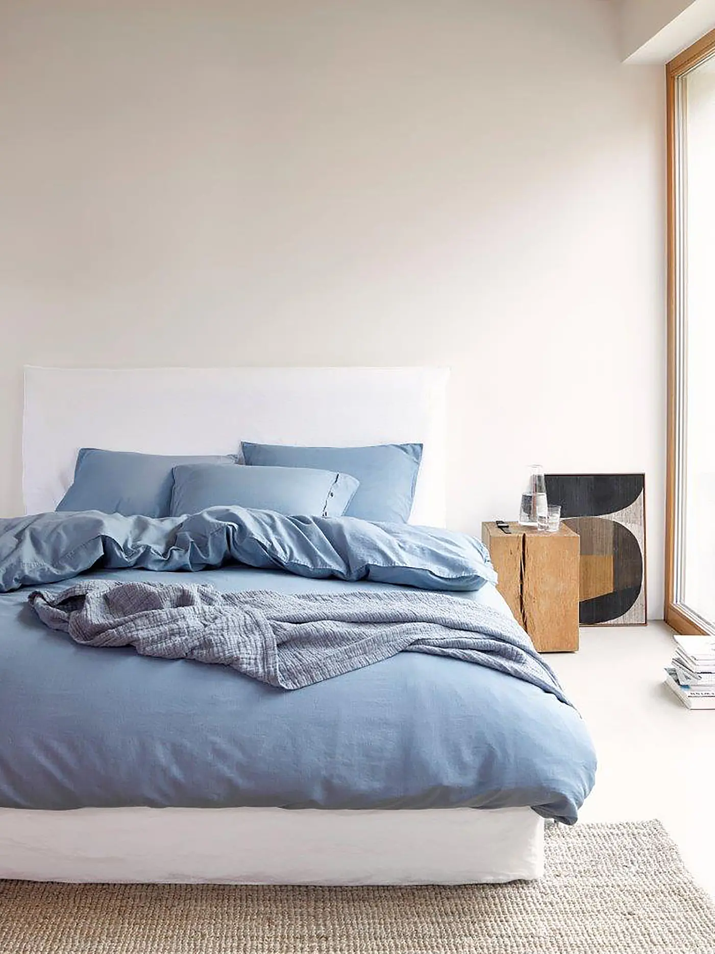 MARC O'POLO HOME | Perkal Bettwäsche SENJA 70x90cm / 140x200cm Walnut | blau